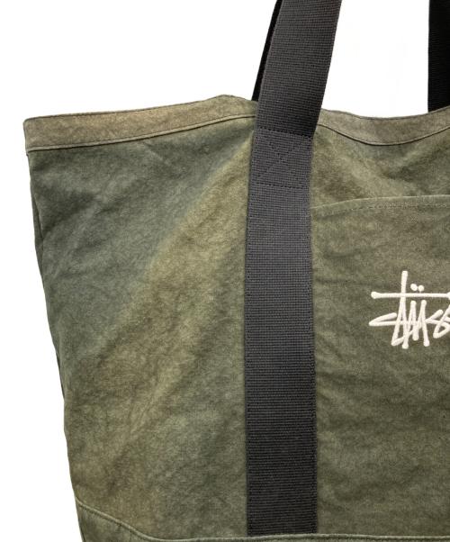 stussy（ステューシー）stussy (ステューシー) CANVAS EXTRA LARGE TOTE BAG カーキの古着・服飾アイテム