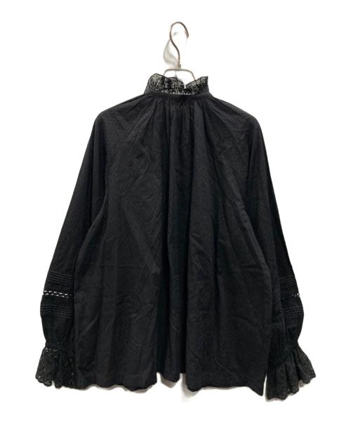 ne quittez pas（ヌキテパ）ne quittez pas (ヌキテパ) 26AW Cotton Dobby Frill Collar Blouse ブラック サイズ:Fの古着・服飾アイテム