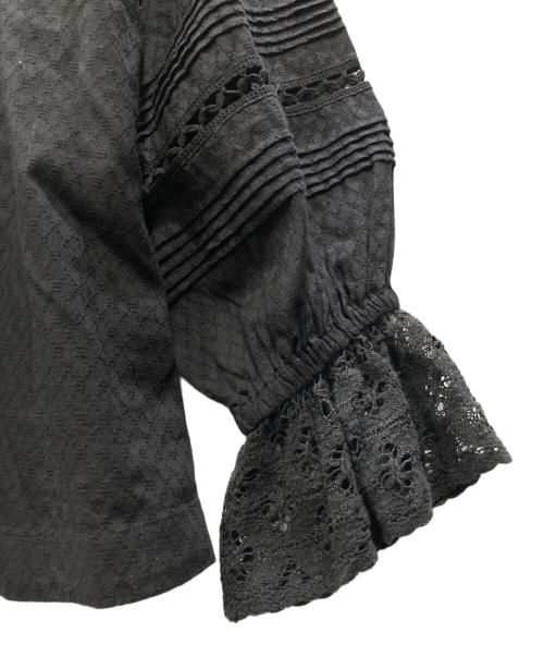 ne quittez pas（ヌキテパ）ne quittez pas (ヌキテパ) 26AW Cotton Dobby Frill Collar Blouse ブラック サイズ:Fの古着・服飾アイテム