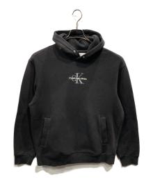 Calvin Klein Jeans（カルバンクラインジーンズ）の古着「ロゴ刺繍フーディ」｜ブラック