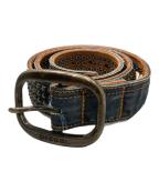 DIESELディーゼル）の古着「スタッズデニムベルト」｜ネイビー