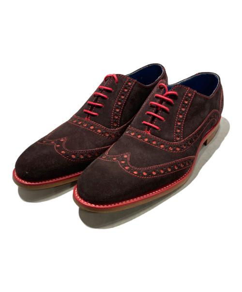 BARKER（バーカー）BARKER (バーカー) GRANT（グラント） ウィングチップシューズ ブラウン×レッド サイズ:8　1/2の古着・服飾アイテム