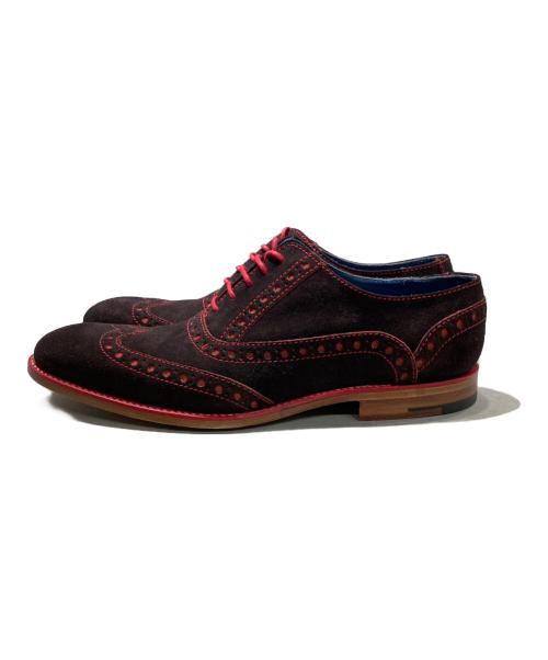 BARKER（バーカー）BARKER (バーカー) GRANT（グラント） ウィングチップシューズ ブラウン×レッド サイズ:8　1/2の古着・服飾アイテム