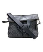 COACHコーチ）の古着「Charles フォルドオーバー シグネチャー トートバッグ」｜ブラック×グレー