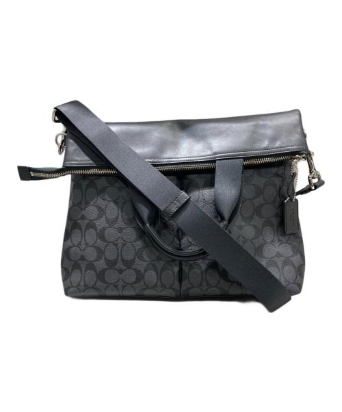 COACH（コーチ）COACH (コーチ) Charles フォルドオーバー シグネチャー トートバッグ ブラック×グレーの古着・服飾アイテム