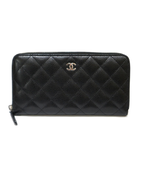 CHANEL（シャネル）CHANEL (シャネル) ラウンドジップ長財布 A50097   キャビアスキンマトラッセの古着・服飾アイテム