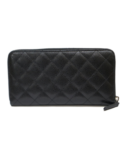 CHANEL（シャネル）CHANEL (シャネル) ラウンドジップ長財布 A50097   キャビアスキンマトラッセの古着・服飾アイテム