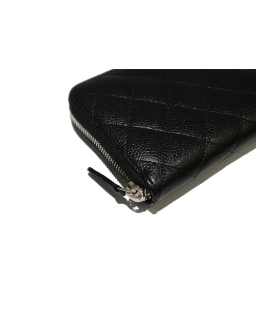 CHANEL（シャネル）CHANEL (シャネル) ラウンドジップ長財布 A50097   キャビアスキンマトラッセの古着・服飾アイテム