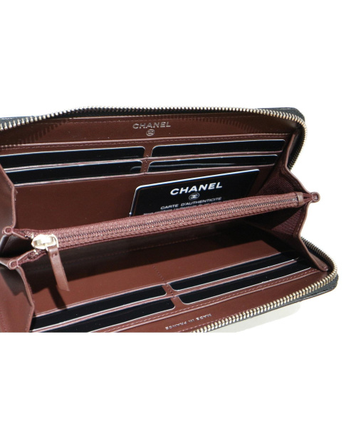 CHANEL（シャネル）CHANEL (シャネル) ラウンドジップ長財布 A50097   キャビアスキンマトラッセの古着・服飾アイテム