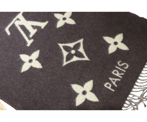 LOUIS VUITTON（ルイ ヴィトン）LOUIS VUITTON (ルイヴィトン) カシミヤ大判ダブルフェイスマフラー ブラウン サイズ:-の古着・服飾アイテム
