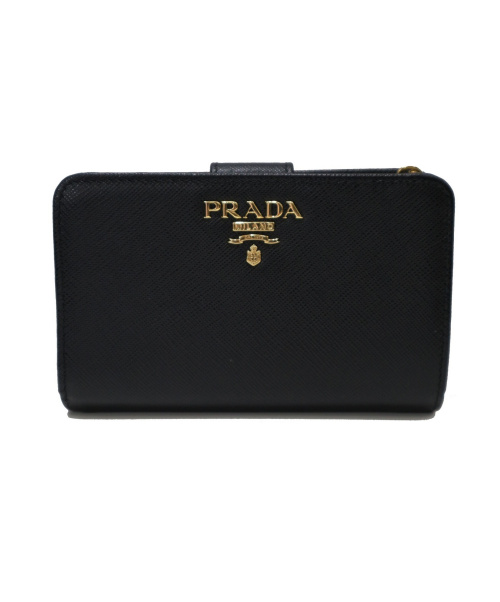 PRADA（プラダ）PRADA (プラダ) サフィアーノ2つ折り財布 ブラック 1ML225の古着・服飾アイテム