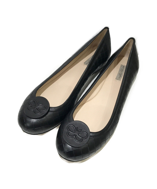 BOTTEGA VENETA（ボッテガベネタ）BOTTEGA VENETA (ボッテガベネタ) イントレチャートフラットシューズ ブラック サイズ:36の古着・服飾アイテム