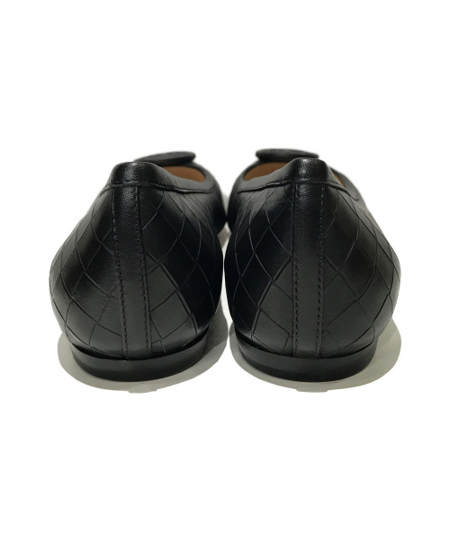BOTTEGA VENETA（ボッテガベネタ）BOTTEGA VENETA (ボッテガベネタ) イントレチャートフラットシューズ ブラック サイズ:36の古着・服飾アイテム