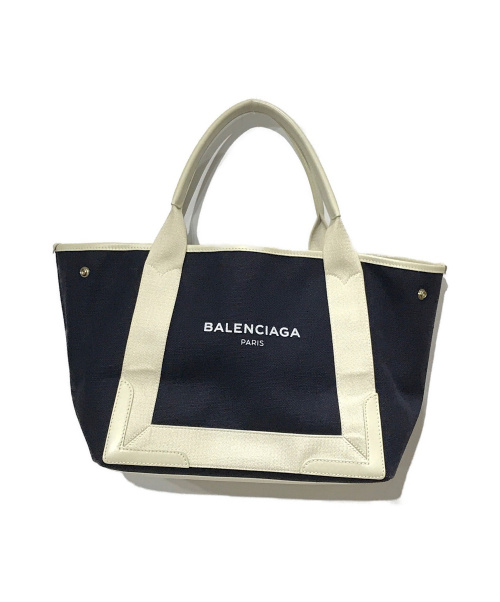 BALENCIAGA（バレンシアガ）BALENCIAGA (バレンシアガ) キャンバスバッグ ネイビーの古着・服飾アイテム