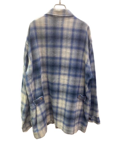 AiE（エーアイイー）AiE (エーアイイー) PRS Shirt Cotton Shadow Plaid ブルー サイズ:Lの古着・服飾アイテム