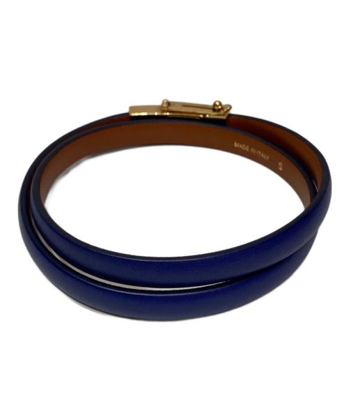 CELINE（セリーヌ）CELINE (セリーヌ) レザーブレスレット ブルーの古着・服飾アイテム