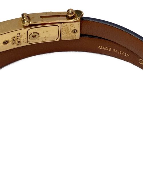 CELINE（セリーヌ）CELINE (セリーヌ) レザーブレスレット ブルーの古着・服飾アイテム