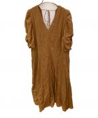 ne quittez pasヌキテパ）の古着「Dobby Stripe Plain Dress」｜ブラウン