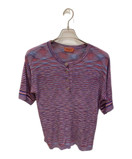 missoni（ミッソーニ）missoni (ミッソーニ) ニットカットソー パープル サイズ:不明(実寸サイズをご確認ください)の古着・服飾アイテム
