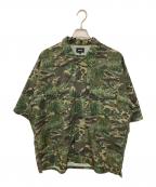 BEAMSビームス）の古着「パッチワークカモ半袖シャツ」｜グリーン