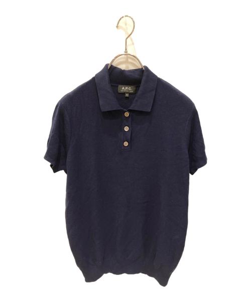 A.P.C.（アーペーセー）A.P.C. (アーペーセー) ニットポロシャツ ネイビー サイズ:Sの古着・服飾アイテム