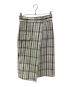Diagram（ダイアグラム）の古着「ワンショルダーチェックラップスカート」｜グリーン