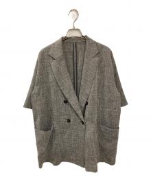 ABAHOUSE mavie（アバハウスマヴィ）の古着「リネンライク半袖ジャケット」｜グレー