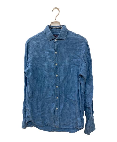 POLO RALPH LAUREN（ポロ・ラルフローレン）POLO RALPH LAUREN (ポロ・ラルフローレン) リネンシャツ ブルー サイズ:Mの古着・服飾アイテム