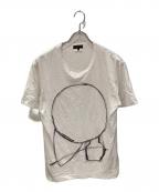 COMME des GARCONS HOMME PLUSコムデギャルソンオムプリュス）の古着「ボールチェーン装飾プリントTシャツ」｜ホワイト