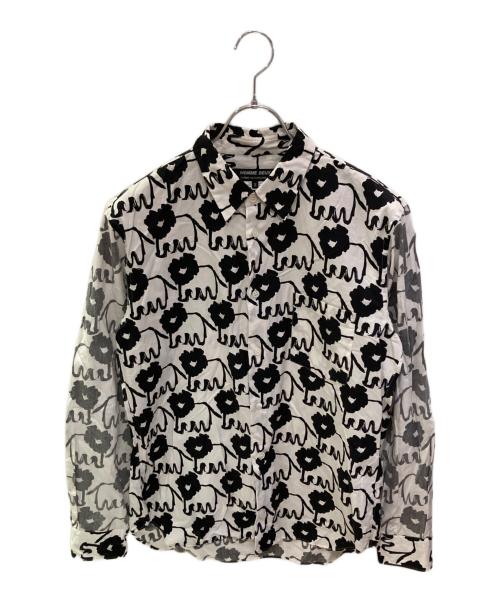 COMME des GARCONS HOMME DEUX（コムデギャルソン オム ドゥ）COMME des GARCONS HOMME DEUX (コムデギャルソン オム ドゥ) ライオン総柄シャツ ホワイト サイズ:Mの古着・服飾アイテム