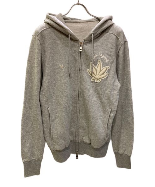 1piu1uguale3（ウノピュウノウグァーレトレ）1piu1uguale3 (ウノ ピゥ ウノ ウグァーレ トレ) lucien pellat-finet (ルシアン・ペラフィネ) ジップパーカー グレー サイズ:5の古着・服飾アイテム