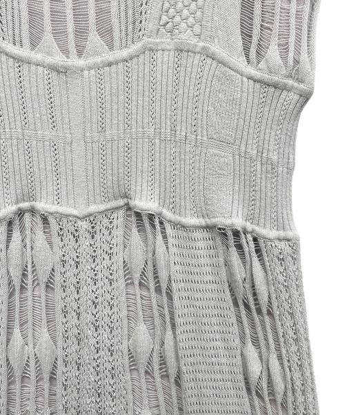 FRAY ID（フレイ アイディー）FRAY ID (フレイ アイディー) レース編みウエストリブドレス グレー サイズ:ONE SIZEの古着・服飾アイテム