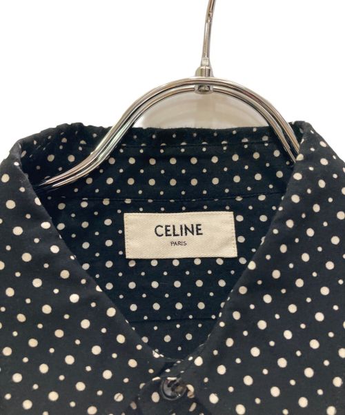 CELINE（セリーヌ）CELINE (セリーヌ) ドット総柄シャツ ブラック サイズ:40の古着・服飾アイテム