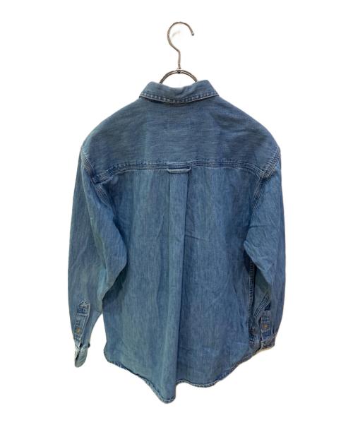 Eddie Bauer（エディーバウアー）Eddie Bauer (エディーバウアー) 古着ダブルフラップポケットデニムシャツ インディゴ サイズ:Mの古着・服飾アイテム