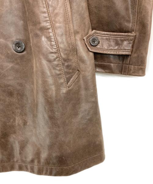 BURBERRY BLACK LABEL（バーバリーブラックレーベル）BURBERRY BLACK LABEL (バーバリーブラックレーベル) ラムレザートレンチーコート ブラウン サイズ:Mの古着・服飾アイテム