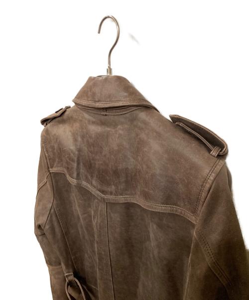 BURBERRY BLACK LABEL（バーバリーブラックレーベル）BURBERRY BLACK LABEL (バーバリーブラックレーベル) ラムレザートレンチーコート ブラウン サイズ:Mの古着・服飾アイテム