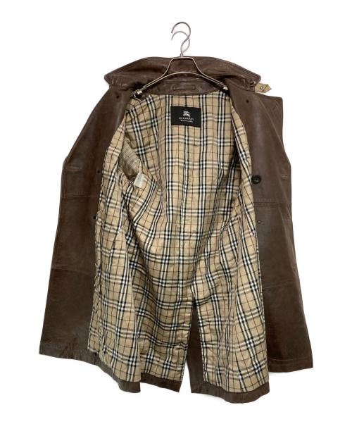 BURBERRY BLACK LABEL（バーバリーブラックレーベル）BURBERRY BLACK LABEL (バーバリーブラックレーベル) ラムレザートレンチーコート ブラウン サイズ:Mの古着・服飾アイテム