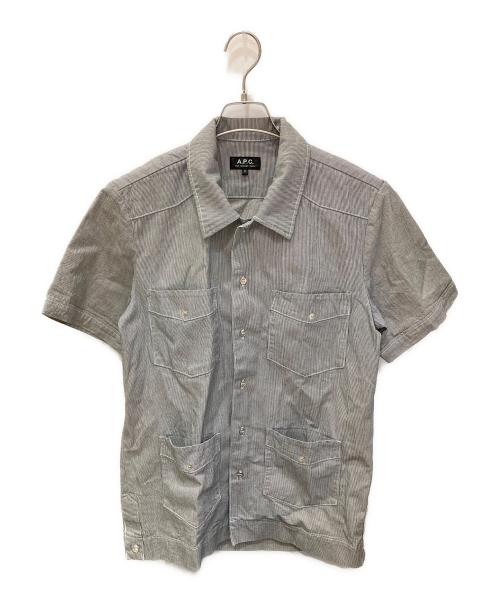A.P.C.（アーペーセー）A.P.C. (アーペーセー) ヒッコリーワークシャツ グレー サイズ:Sの古着・服飾アイテム