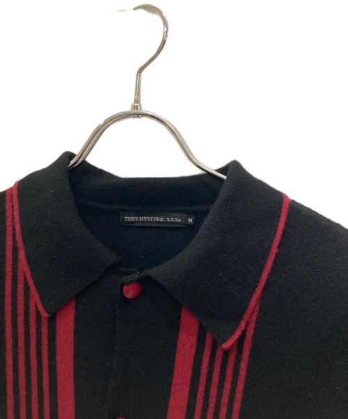 Thee Hysteric XXX（ジィ ヒステリックトリプルエックス）Thee Hysteric XXX (ジィ ヒステリックトリプルエックス) ストライプカーディガン ブラック サイズ:Mの古着・服飾アイテム