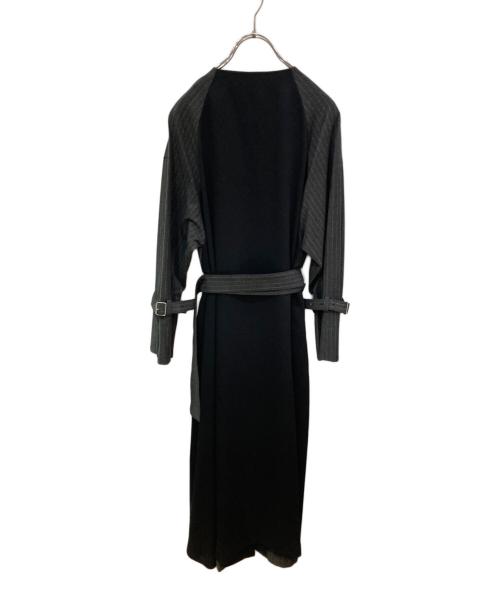 LE PHIL（ル フィル）LE PHIL (ル フィル) ウールストライプワンピース グレーの古着・服飾アイテム