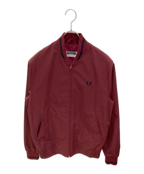 FRED PERRY（フレッドペリー）FRED PERRY (フレッドペリー) リブノーカラーブルゾン ボルドー サイズ:36の古着・服飾アイテム