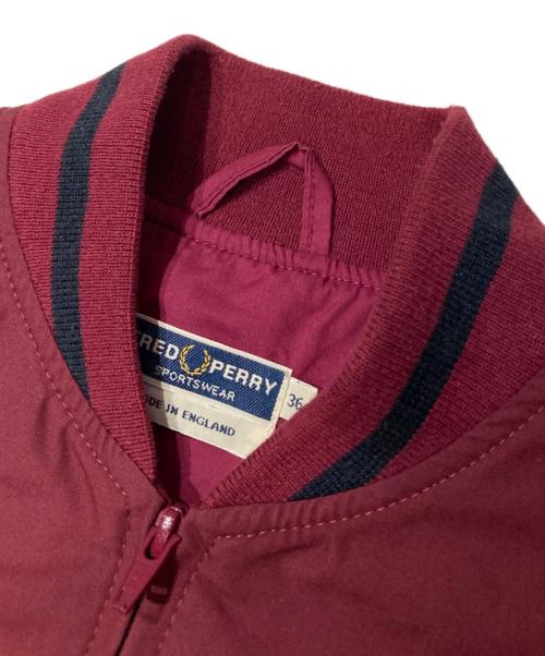 FRED PERRY（フレッドペリー）FRED PERRY (フレッドペリー) リブノーカラーブルゾン ボルドー サイズ:36の古着・服飾アイテム