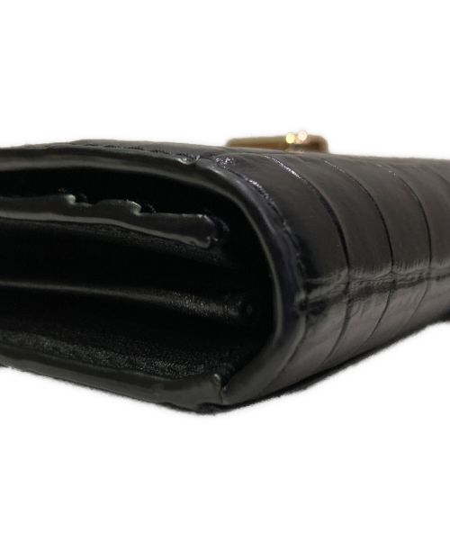 FURLA（フルラ）FURLA (フルラ) ターンロッククロコエンボスウォレット ブラックの古着・服飾アイテム