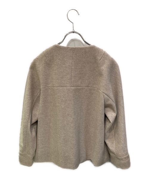 Aquascutum（アクアスキュータム）Aquascutum (アクアスキュータム) ノーカラージャケット ベージュ サイズ:8の古着・服飾アイテム