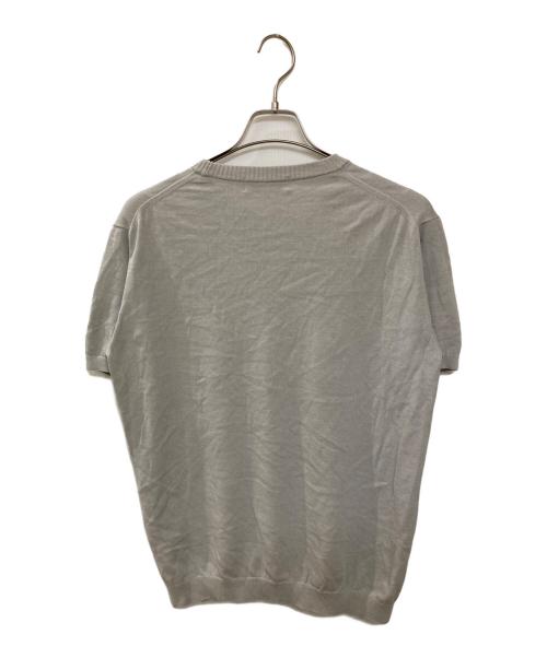 MOONCASTLE（ムーンキャッスル）MOONCASTLE (ムーンキャッスル) 半袖ニット グレー サイズ:Lの古着・服飾アイテム
