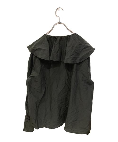 SLOBE IENA（スローブ イエナ）SLOBE IENA (スローブ イエナ) コットンシルクラッフルブラウス ブラック サイズ:FREEの古着・服飾アイテム