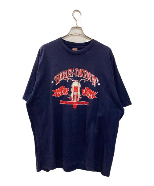 HARLEY-DAVIDSON（ハーレーダビッドソン）HARLEY-DAVIDSON (ハーレーダビッドソン) プリントTシャツ ネイビー サイズ:2XLの古着・服飾アイテム