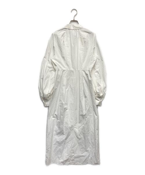 FRAY ID（フレイ アイディー）FRAY ID (フレイ アイディー) ボリュームスリーブシャツワンピ ホワイト サイズ:1の古着・服飾アイテム