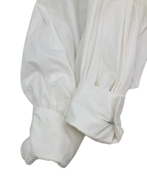 FRAY ID（フレイ アイディー）FRAY ID (フレイ アイディー) ボリュームスリーブシャツワンピ ホワイト サイズ:1の古着・服飾アイテム