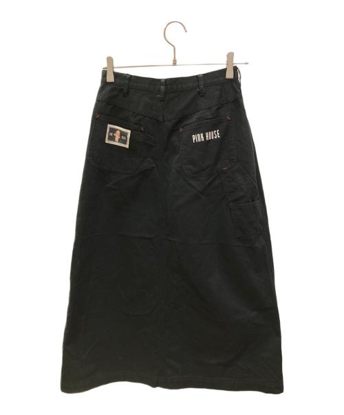 PINK HOUSE（ピンクハウス）PINK HOUSE (ピンクハウス) キューピーロゴ刺繍ワッペンスカート ブラック サイズ:Lの古着・服飾アイテム